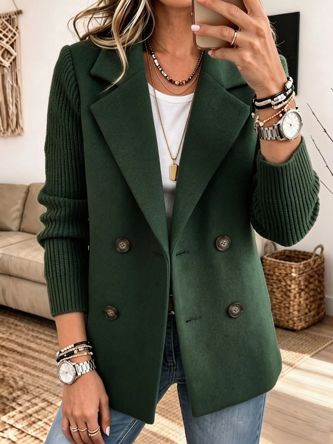 Cerise™ – Blazer Chic à Manches en Maille