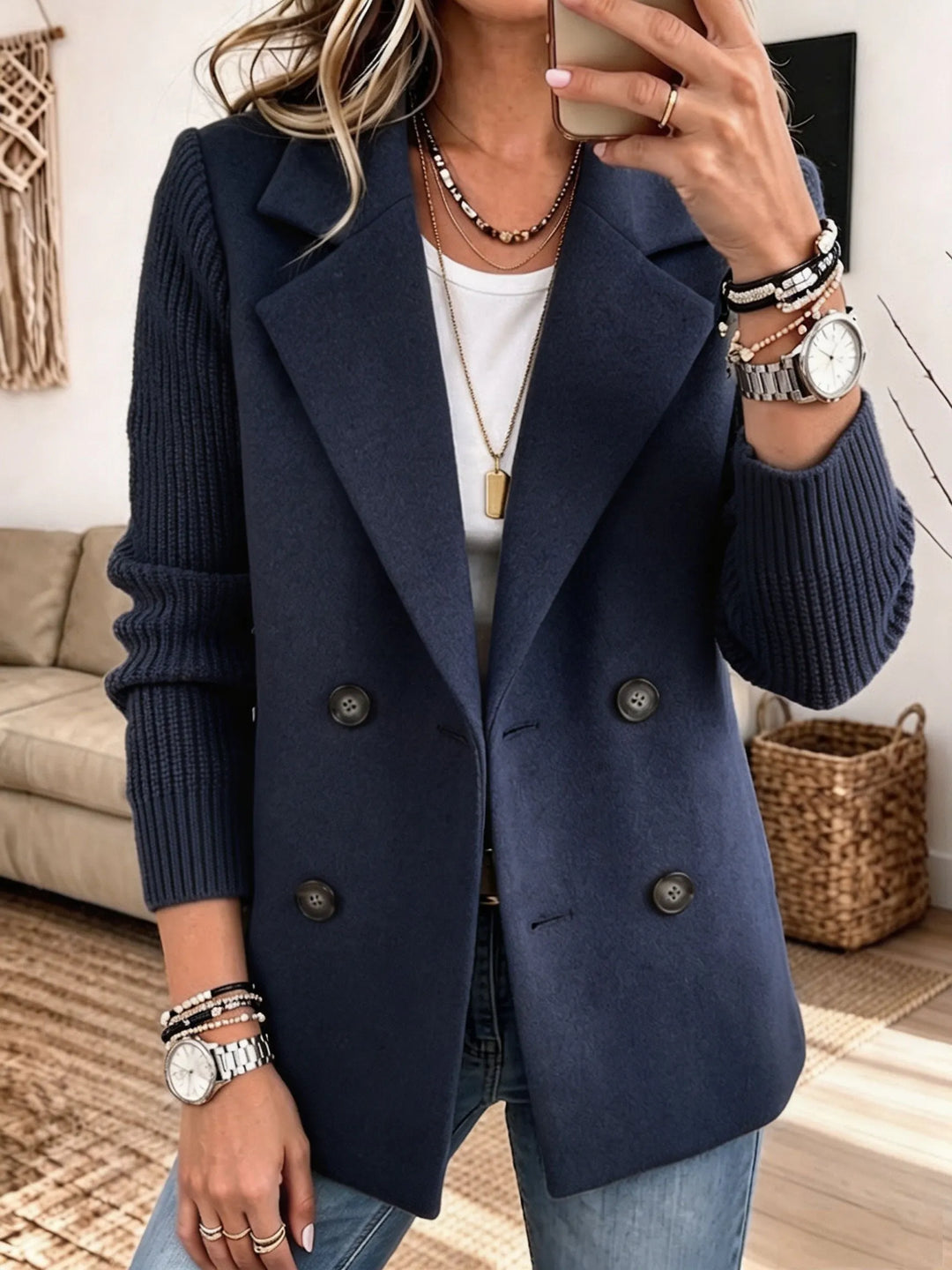 Cerise™ – Blazer Chic à Manches en Maille