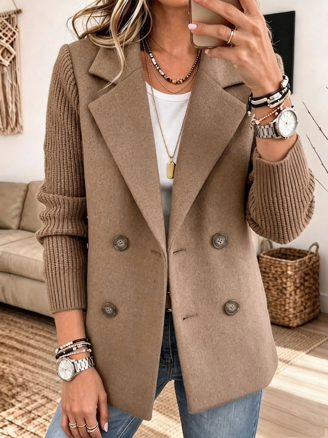 Cerise™ – Blazer Chic à Manches en Maille