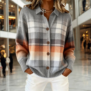 Zelda™ | Cardigan Ombré Chaud à Carreaux