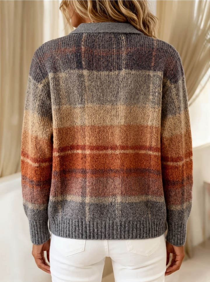 Mildred™ | Cardigan Ombré Automne à Carreaux