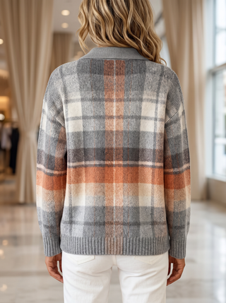 Zelda™ | Cardigan Ombré Chaud à Carreaux